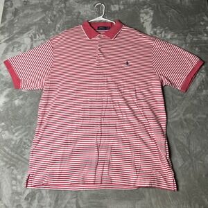Polo Ralph Lauren Striped Polo Shirt 2XLT Red White Short Sleeve Mens